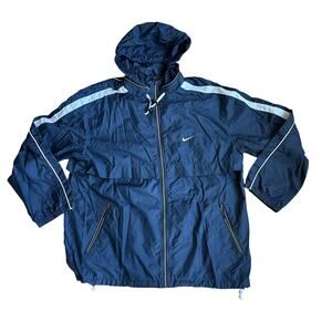 Nike y2k Vintage Windbreaker NavyBlue Mens XL ZipUp